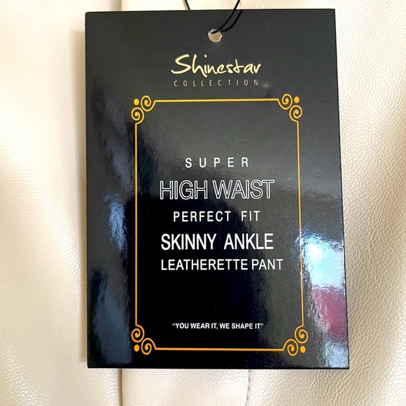 NWT Cream Faux Leather Pant  Size: Large - Picture 8 of 11